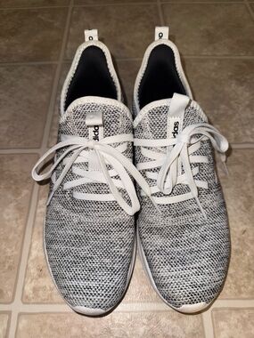 adidas Men’s Knit Lace-Up Sneakers - White/Black